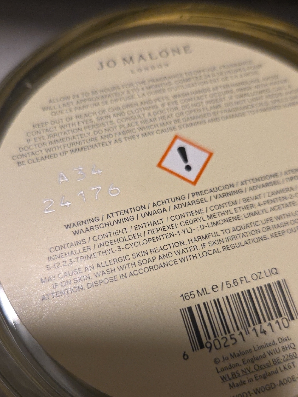 Jo Malone Orange Bitters Diffuser - Picture 3 of 3